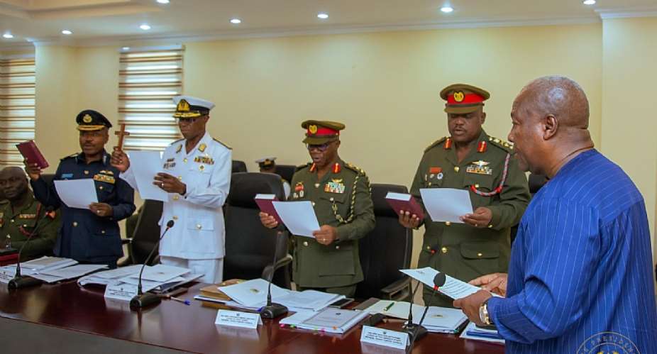 President Mahama swears in new Military Commanders to Armed Forces Council