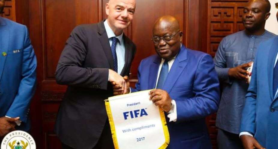 FIFA president Infantino and Ghana president Nana Akufo Addo