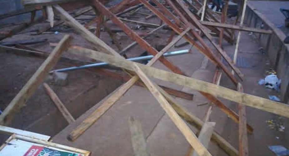 The demolished structure was a meeting place for NDC activists in Tamale.