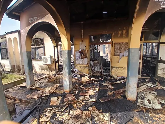The fire scene