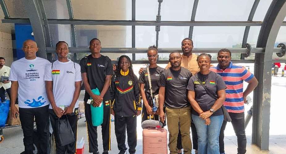 Team Ghana departs for Africa Aquatics Junior Swimming Championships in Cairo