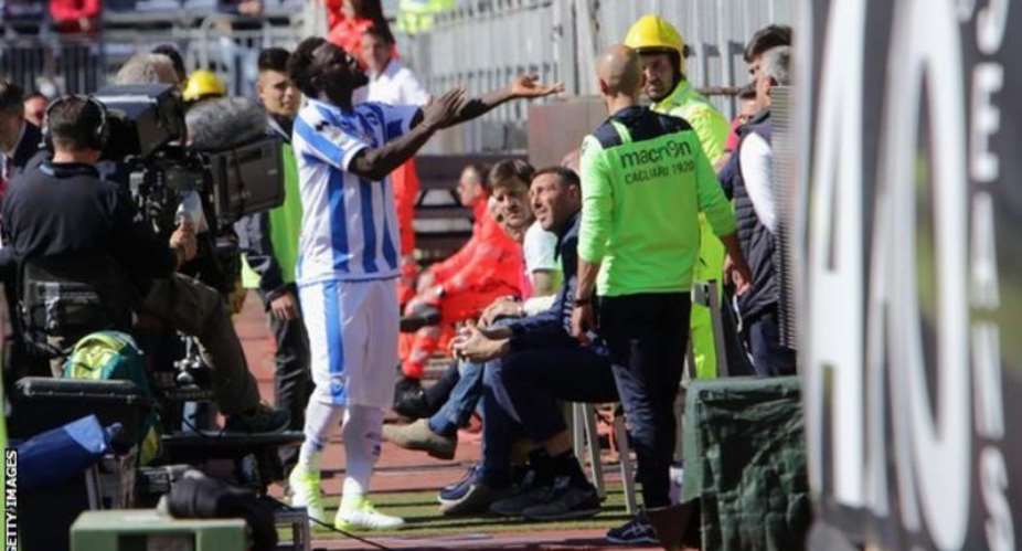 Sulley Muntari yellow carded after reporting ‘racial abuse’