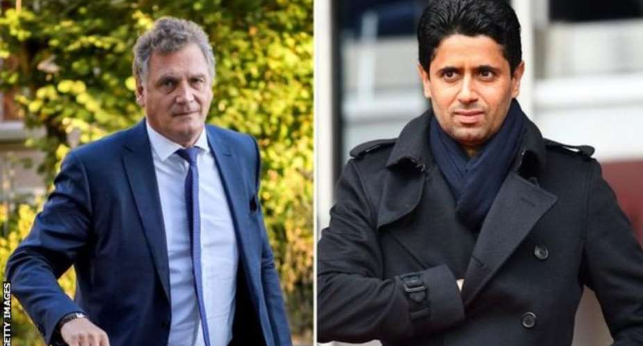 Nasser Al-Khelaifi right of Jerome Valcke has been president of PSG since 2011