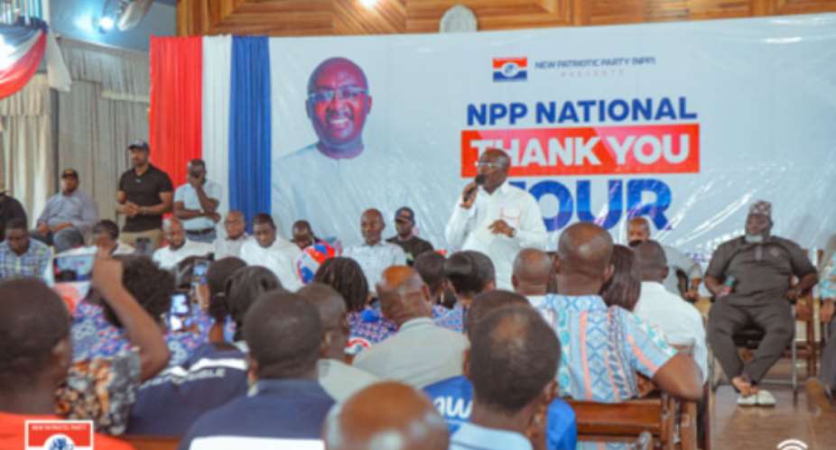 Dr. Mahamudu Bawumia addressing party members