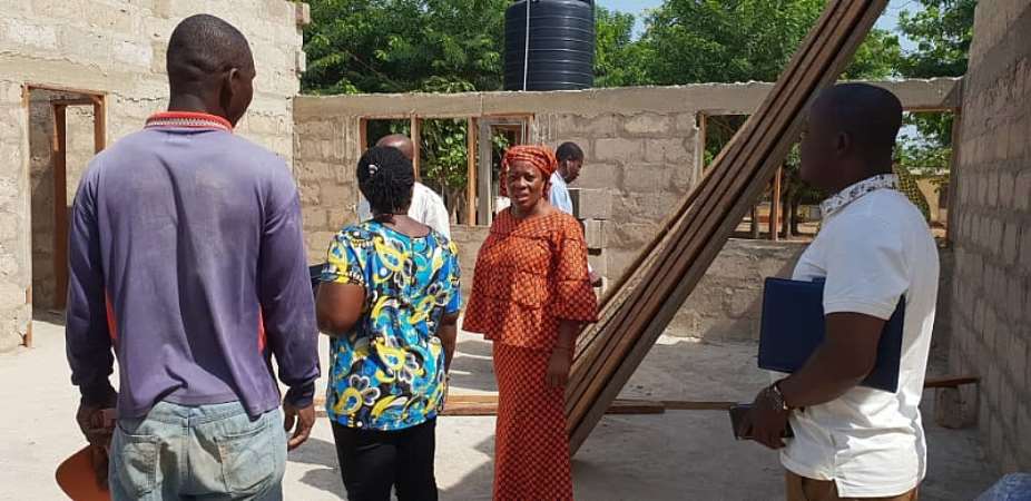 DCE With Others Inspecting The Progress Of Work At Seikwa Maternity Block