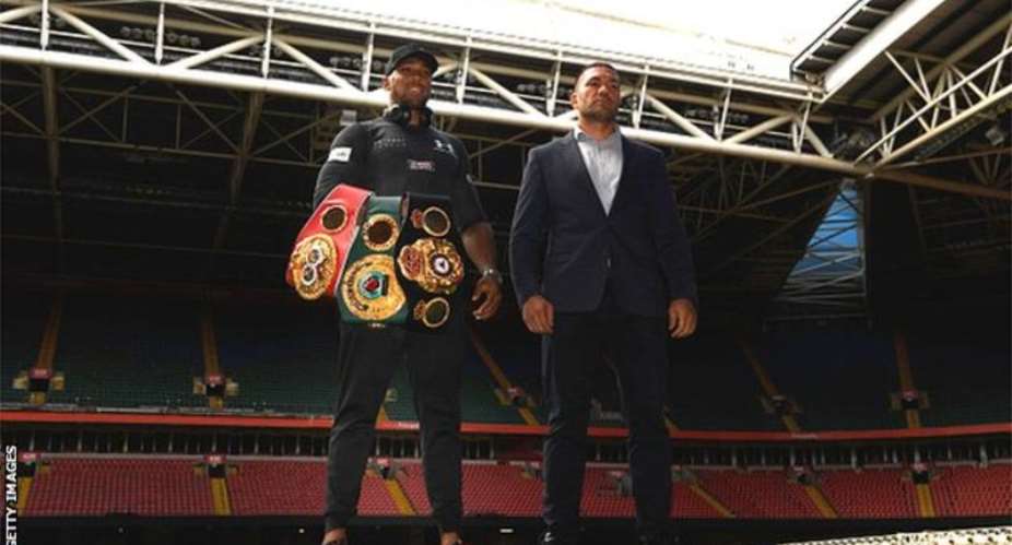 Anthony Joshua left has won 23 of his 24 professional fights, while Kubrat Pulev has a record of 28 victories and one loss