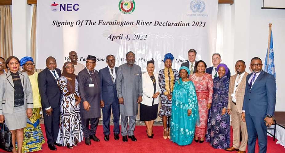 President of ECOWAS Commission witnessed signing of revised Farmington River Declaration 2023 by political parties in Liberia