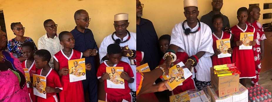 Hadji Mustaphar donate supplies to pupils in Dome Kwabenya