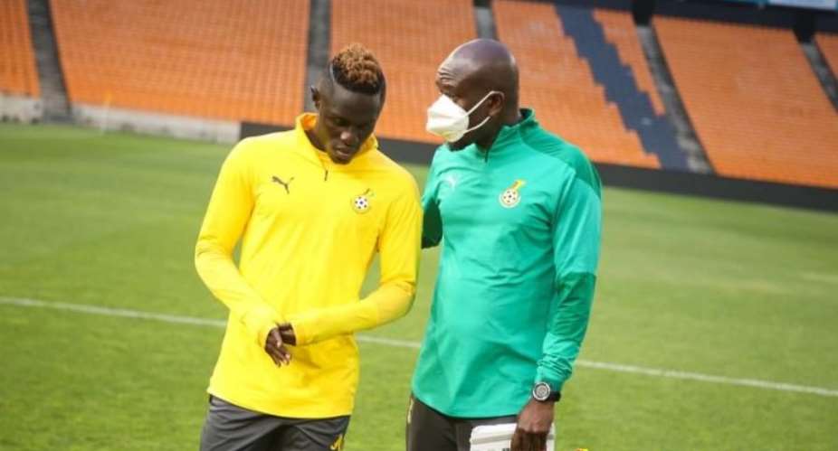 Kwame Poku with Ghana coach, CK Akonnor