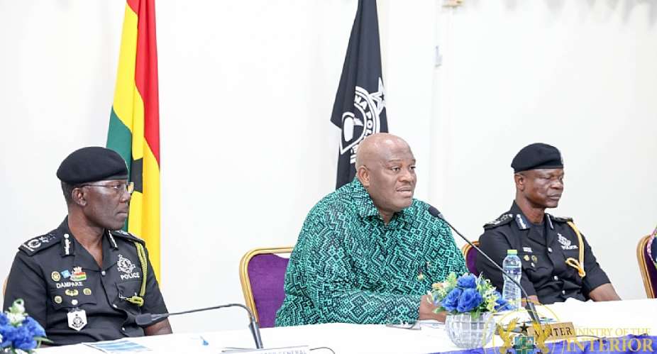 Henry Quartey[middle] Interior Minister and IGP Dr. George Akuffo Dampare[left]