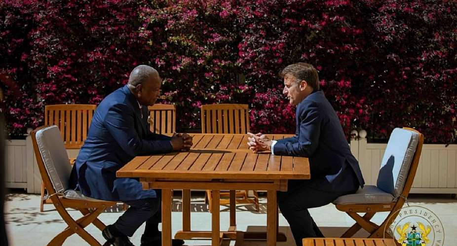 Mahama meets Macron, French Senate President to strengthen bilateral relations