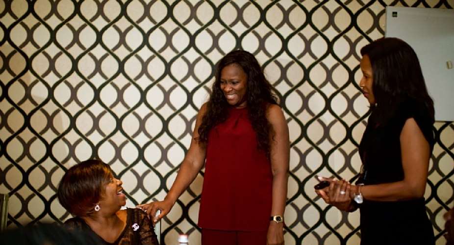 Villa Monticello co-owners Laurie Awotwi and Efua Oduntun greeting a guest