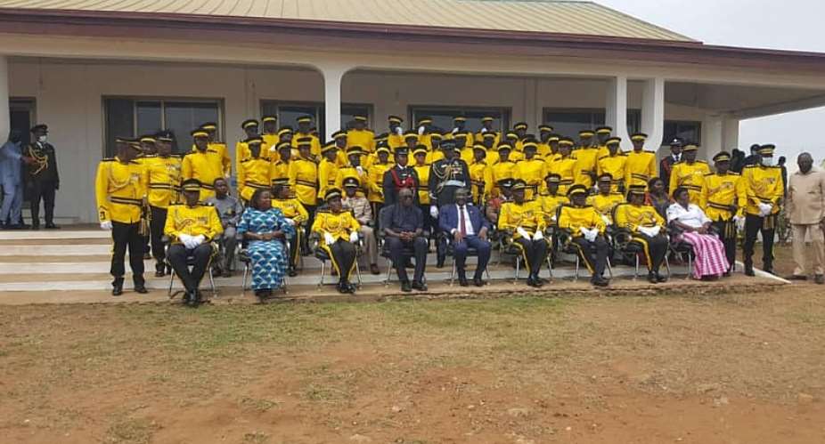 Hon. Lydia Alhassan with the Vice President and other prison officers