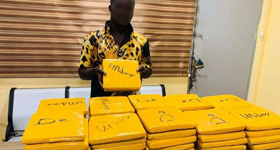 V/R: Police arrest man for possession of 92 slabs of Indian hemp at Akatsi