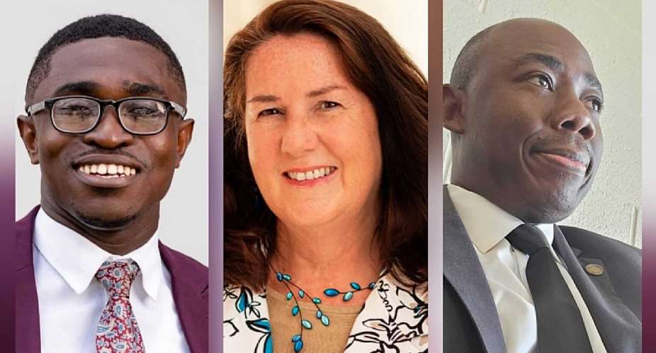 Photo: Kerry P. Devine – Fredericksburg Mayor (middle), Lord Owusu Mensah – Princess Town Mayor (left) and Oral Ofori of TheAfricanDream Consultancy (right)
