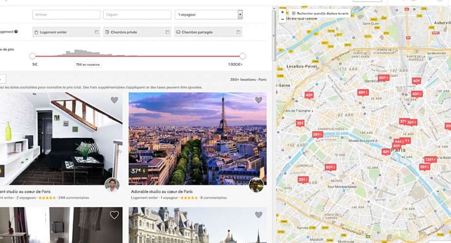 Screen capture of airbnb.fr