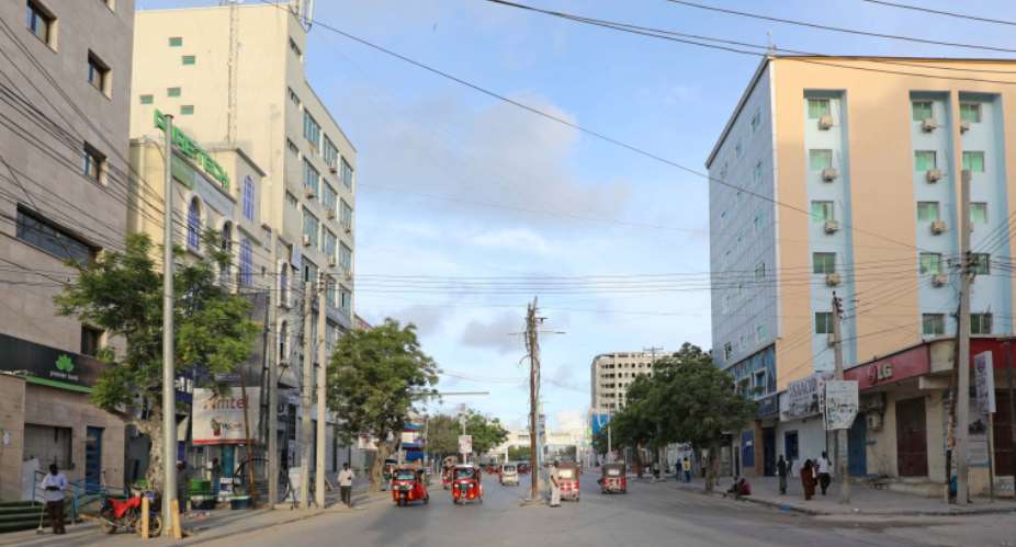 A street scene in Mogadishu, Somalia as pictured April 26, 2021. A journalist in the city was detained and a news outlet there was raided. ReutersFeisal Omar