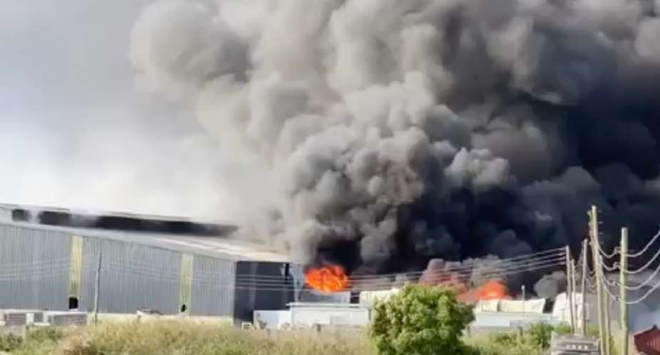 Chinese factory gutted by fire in Prampram