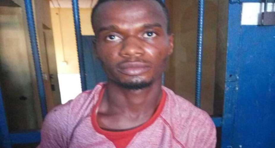 The suspect in police cells