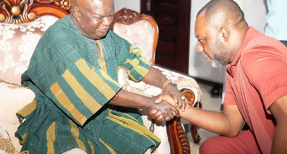 Katakyie Kwasi Bumagama II, the Omanhene of Sefwi Wiawso traditional area with NAPO