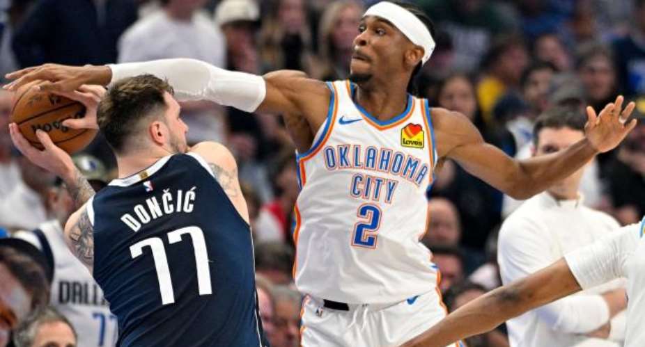 REUTERSImage caption: Gilgeous-Alexander (right) led scoring in game four against the Dallas Mavericks