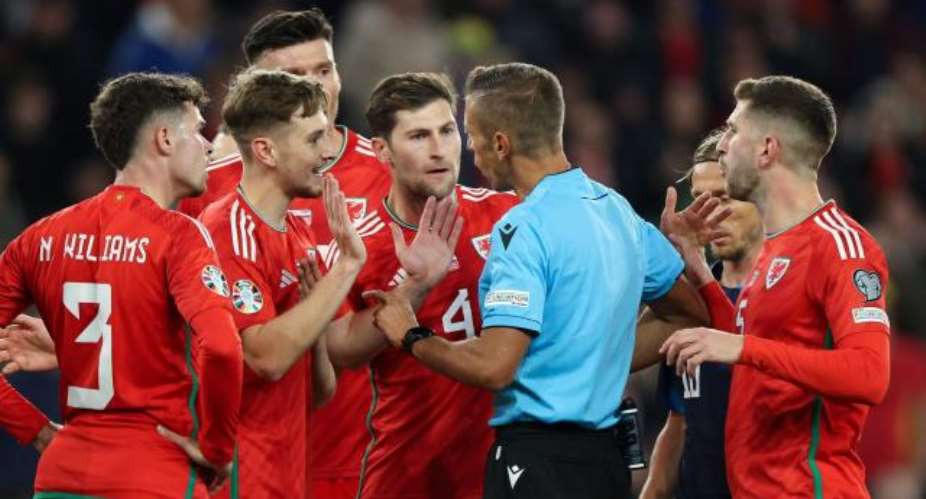 GETTY IMAGESImage caption: Uefa wants to avoid images of players surrounding referees at Euro 2024