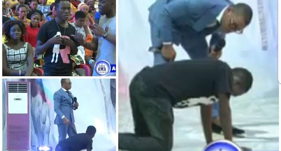 Video Obinim Whips Out 'Devil' In A Man AS Congregants Cheers Up