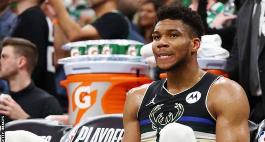 Milwaukee Bucks star Giannis Antetokounmpo was kept quiet by the Boston Celtics in game seven