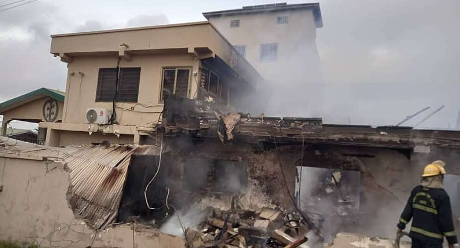 Pokupharma warehouse guttedby fire at Fumesua
