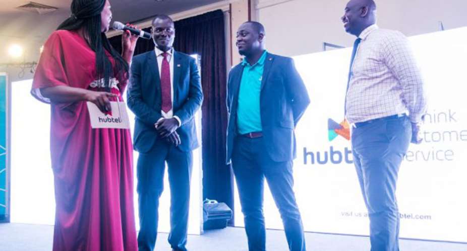 Anita Erskine with the three personalities behind Hubtel