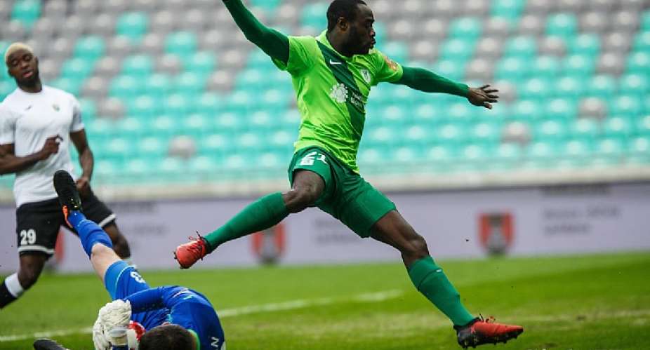 Ghanaian-born Italian Kingsley Boateng scores for Olimija Ljulbljana in draw against Koper in Slovenia