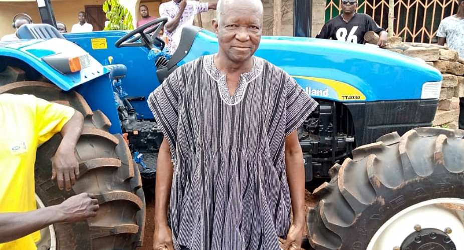 Bawumia Surprises His Primary School Teacher With A Tractor
