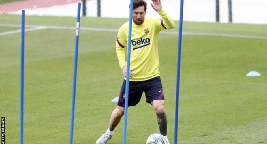 Lionel Messi has been training individually at Barcelona