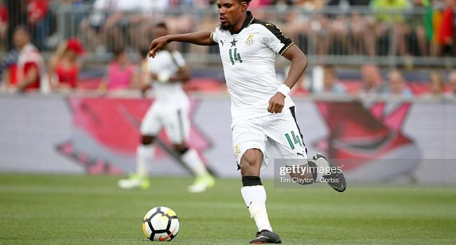 EAST HARTFORD, CONNECTICUT- July 1st: Jerry Akaminko 14 of Ghana in action during the United States Vs Ghana International Soccer Friendly Match at Pratt  Whitney Stadium on July 1st 2017 in East Hartford, Connecticut. Photo by Tim ClaytonCorbis via Getty Images