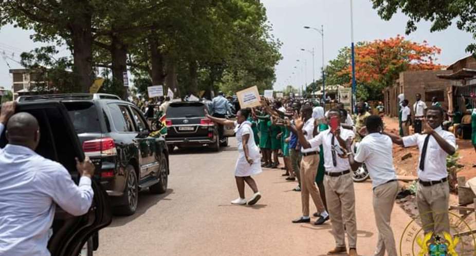 Nursing trainees welcoming President Akufo-Addo under 'pressure'