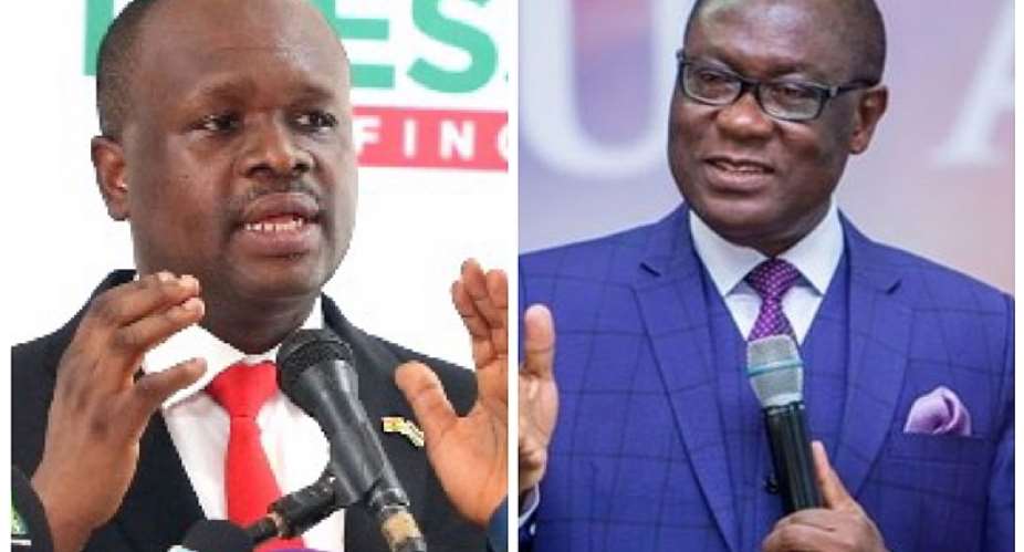 Dr. Edward Omane Boamah, Director of Elections and IT for National Democratic Congressleft and Chairman of the National Peace Council Rev. Ernest Adu Gyamfi