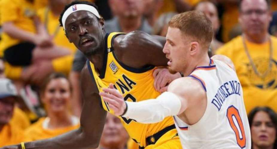 GETTY IMAGESImage caption: Pascal Siakam (left) made seven rebounds and five assists