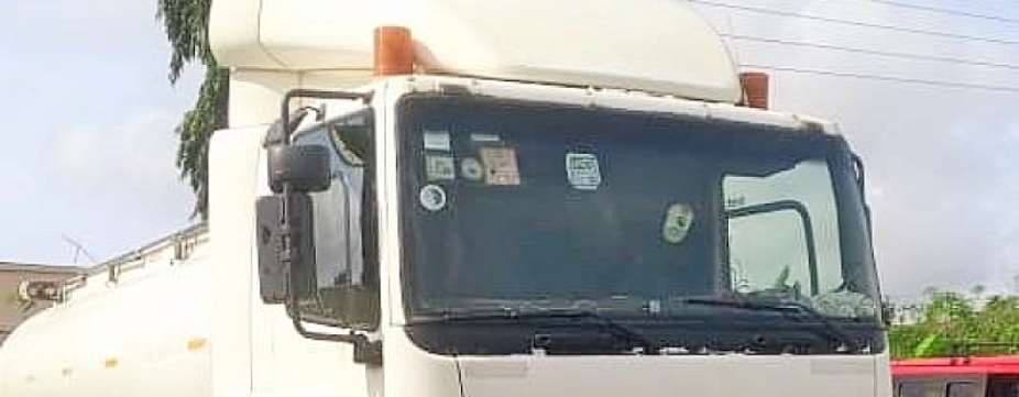 Police impound fuel tanker filled cocoa beans at Peki