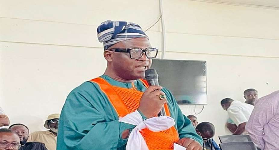 Hon. Ceaser Ofosu Acheampong delivering his acceptance speech