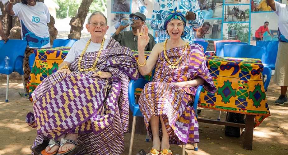 Easy Water for Everyone Co-Founders enstooled as Development Chief and Queen in Ghana