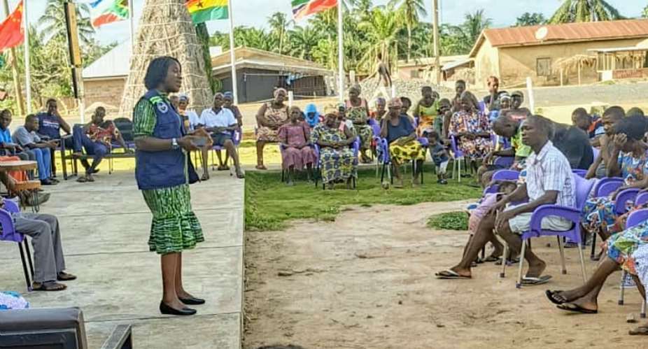 GLOWA at a community outreach at Adaklu Goefe