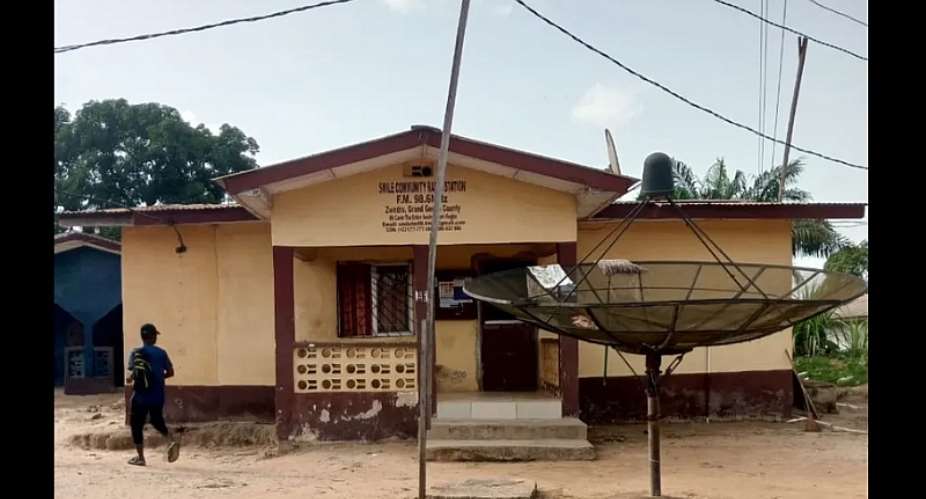 In eastern Liberia, armed men forced their way into community radio station Smile FMs compound at dawn, smashed technician Cyrus Gbeways phone, and evicted him. (Photo: Smile FM)