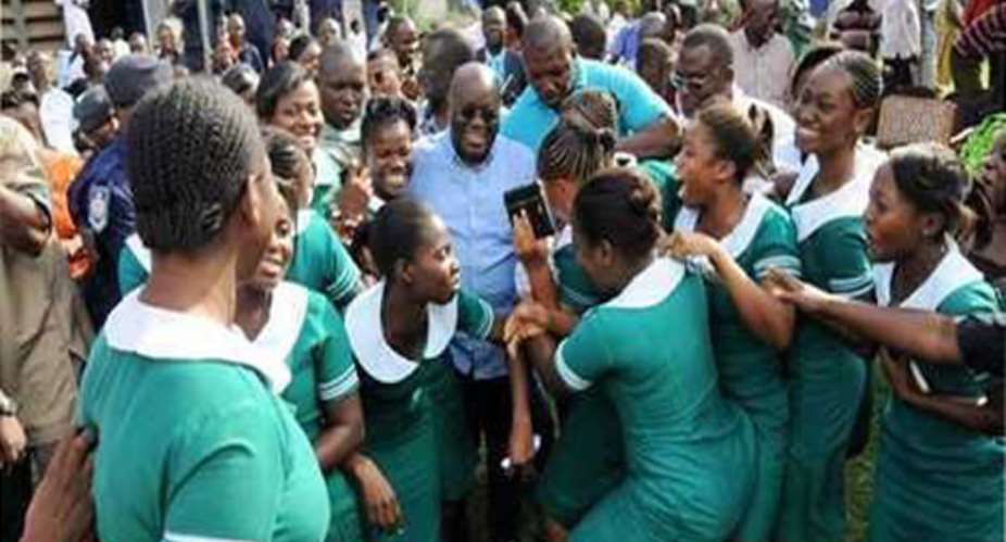 FLASHBACK:President Akufo-Addo with some nurses
