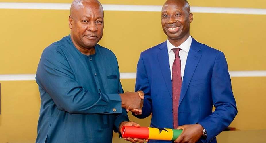 President Mahama swears n Dr. Alhassan Iddrisu as Government Statistician