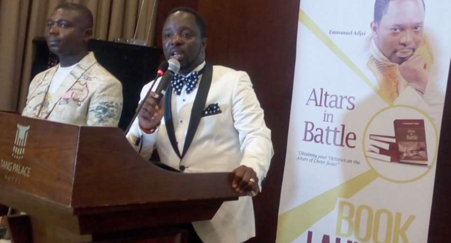 Emmanuel Adjei speaking at the launch.