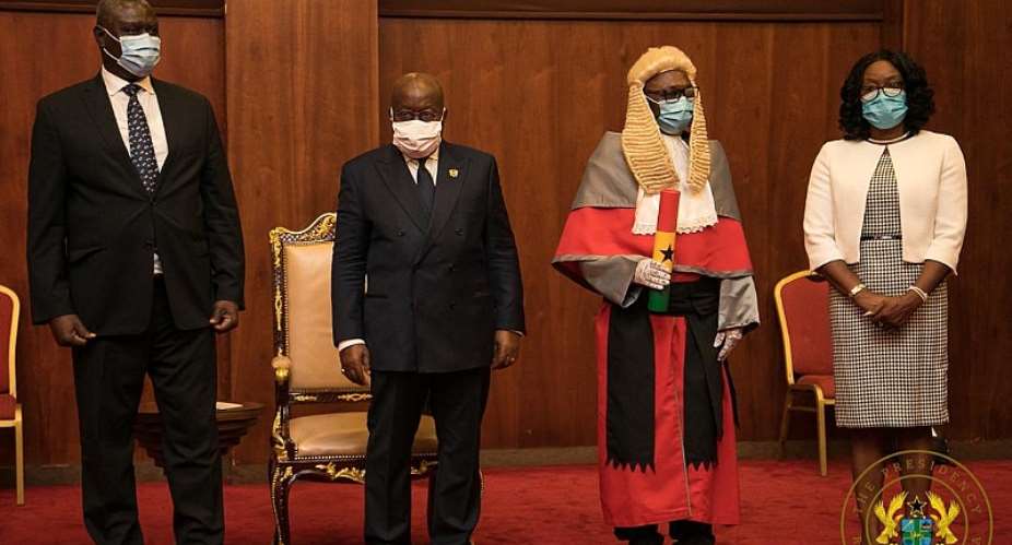 Akufo-Addo Swears In Honyenuga, Tanko Amadu To Supreme Court