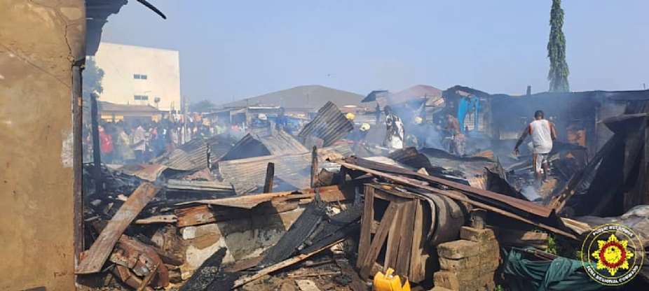 Many people rendered homeless after fire outbreak sweeps Ashaiman Official Town