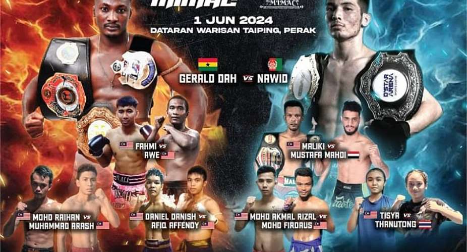 Top kick boxer Gerald Dah fights Afghanistan in Perak