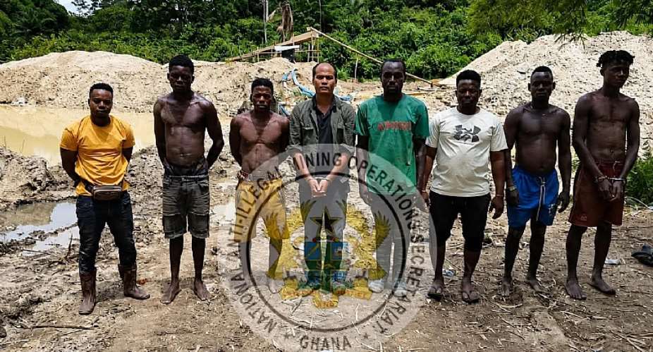 Ashanti Region: NAIMOS arrests Chinese national, 7 Ghanaians over alleged illegal mining