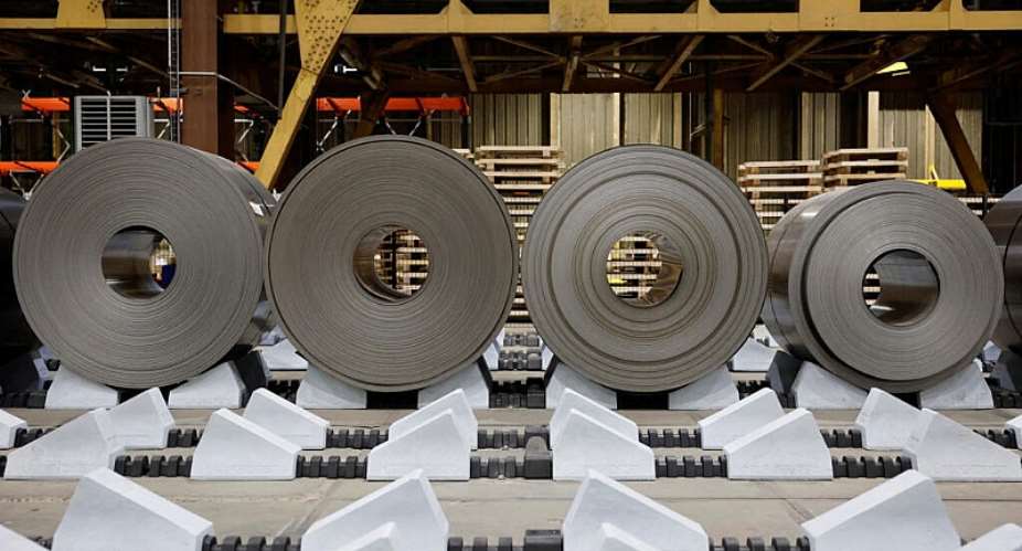Rolls of steel at ArcelorMittalss new electric steel production facility in Mardyck, northern France, on 10 February 2026. -  AFP - BENOIT TESSIER